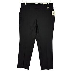 Anne Klein Women's Stretch Pull-on High Rise Black Slim Ankle Pants Size XL NWT